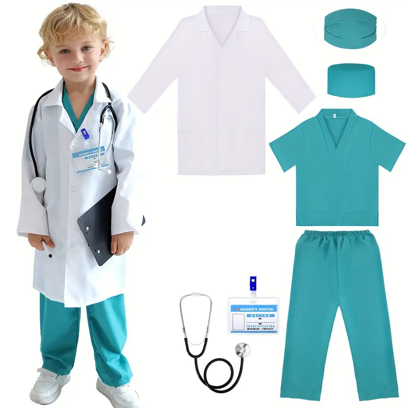 7 шт., детский костюм для косп – обзор и цена Medical Lab Coat