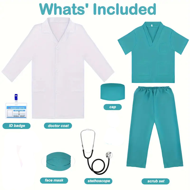7 шт., детский костюм для косп – обзор и цена Medical Lab Coat